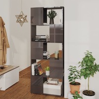  Book Cabinet Room Divider High Gloss Grey 60x24x155 cm