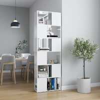 Book Cabinet Room Divider High Gloss White 60x24x186 cm