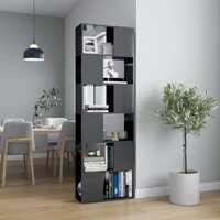  Book Cabinet Room Divider High Gloss Grey 60x24x186 cm