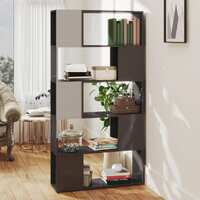  Book Cabinet Room Divider High Gloss Grey 80x24x155 cm Engineered Wood