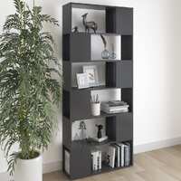  Book Cabinet Room Divider Grey 80x24x186 cm Engineered Wood
