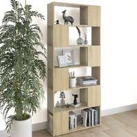  Book Cabinet Room Divider Sonoma Oak 80x24x186 cm Engineered Wood