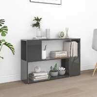  Book Cabinet High Gloss Grey 100x24x63 cm Engineered Wood