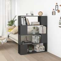  Book Cabinet Room Divider Grey 100x24x124 cm