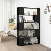  Book Cabinet Room Divider Black 100x24x155 cm Engineered Wood