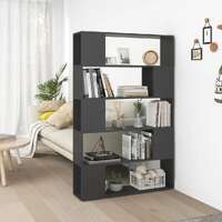  Book Cabinet Room Divider Grey 100x24x155 cm Engineered Wood