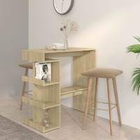  Bar Table with Storage Rack Sonoma Oak 100x50x101.5 cm Engineered Wood