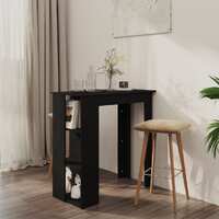  Bar Table with Shelf Black 102x50x103.5 cm Engineered Wood