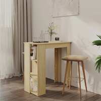  Bar Table with Shelf Sonoma Oak 102x50x103.5 cm Engineered Wood