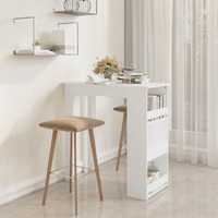  Bar Table with Storage Rack White 102x50x103.5 cm Engineered Wood