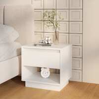  Bedside Cabinet White 45x34x44 cm Engineered Wood