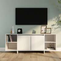 TV Cabinet High Gloss White 130x35x50 cm Engineered Wood