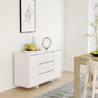  Sideboard with 3 Drawers White 120x41x75 cm Engineered Wood