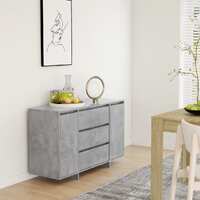 Sideboard with 3 Drawers Concrete Grey 120x41x75 cm Engineered Wood
