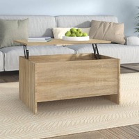 Coffee Table Sonoma Oak 80x55.5x41.5 cm Engineered Wood
