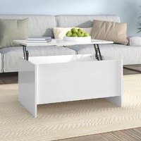  Coffee Table High Gloss White 80x55.5x41.5 cm Engineered Wood