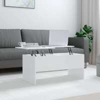  Coffee Table High Gloss White 102x50.5x46.5 cm Engineered Wood