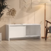  TV Cabinet High Gloss White 90x35x40 cm Engineered Wood