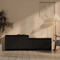  TV Cabinet Black 146.5x35x50 cm Engineered Wood