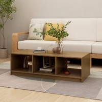  Coffee Table Honey Brown 110x50x34 cm Solid Pinewood