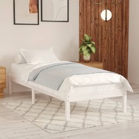  Bed Frame without Mattress White Solid Wood 90x190 cm