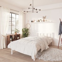  Bed Frame without Mattress White Solid Wood 90x190 cm