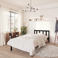 Bed Frame without Mattress Black Solid Wood 90x190 cm