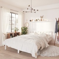  Bed Frame without Mattress White Solid Wood 135x190 cm