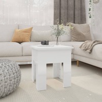  Coffee Table High Gloss White 40x40x42 cm Engineered Wood