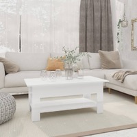  Coffee Table High Gloss White 102x55x42 cm Engineered Wood