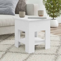  Coffee Table White 40x40x42 cm Engineered Wood