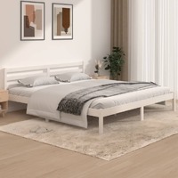  Bed Frame without Mattress White 183x203 cm King