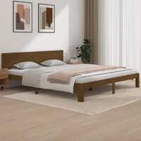  Bed Frame without Mattress Honey Brown 183x203 cm King