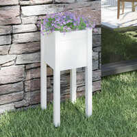  Garden Planter White 31x31x70 cm Solid Pinewood