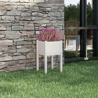  Garden Planter White 40x40x70 cm Solid Pinewood