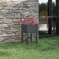  Garden Planter Grey 40x40x70 cm Solid Pinewood