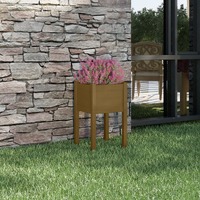  Garden Planter Honey Brown 40x40x70 cm Solid Pinewood