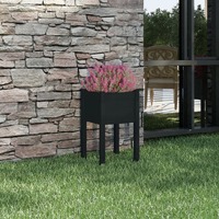  Garden Planter Black 40x40x70 cm Solid Pinewood