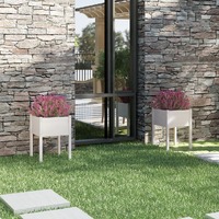  Garden Planters 2 pcs White 50x50x70 cm Solid Pinewood