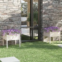  Garden Planters 2 pcs White 70x70x70 cm Solid Pinewood