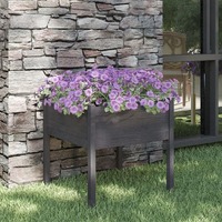  Garden Planter Grey 70x70x70 cm Solid Pinewood