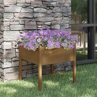  Garden Planter Honey Brown 70x70x70 cm Solid Pinewood