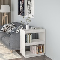  Book Cabinet White 60x35x71 cm Solid Wood Pine