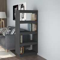  Book Cabinet/Room Divider Grey 60x35x135 cm Solid Pinewood