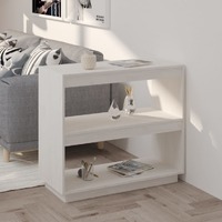  Book Cabinet White 80x35x71 cm Solid Pinewood