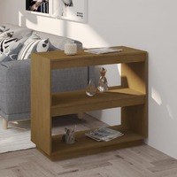  Book Cabinet Honey Brown 80x35x71 cm Solid Pinewood