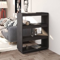  Book Cabinet/Room Divider Grey 80x35x103 cm Solid Pinewood