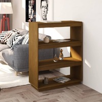  Book Cabinet/Room Divider Honey Brown 80x35x103 cm Solid Pinewood