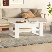  Coffee Table High Gloss White 102x55x45 cm Engineered Wood