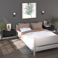  Wall-mounted Bedside Cabinets 2 pcs Black